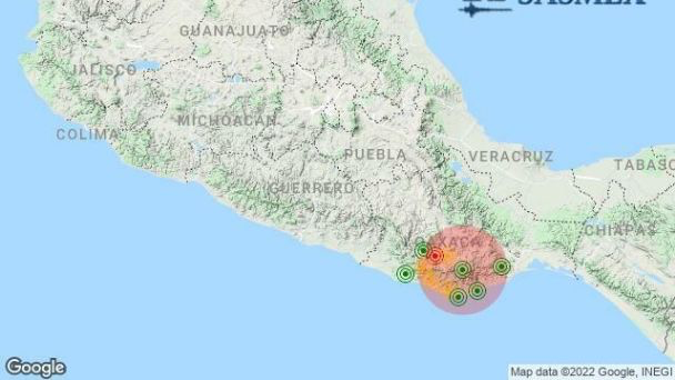 Detectan sismo de 5.9 con epicentro en Oaxaca