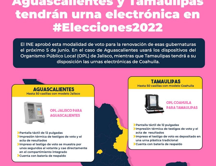 Estados contarán con urnas electrónicas para la elección 2022