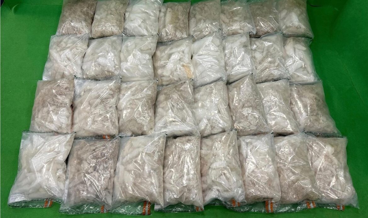Incauta Hong Kong 100 kg de metanfetamina enviada de México