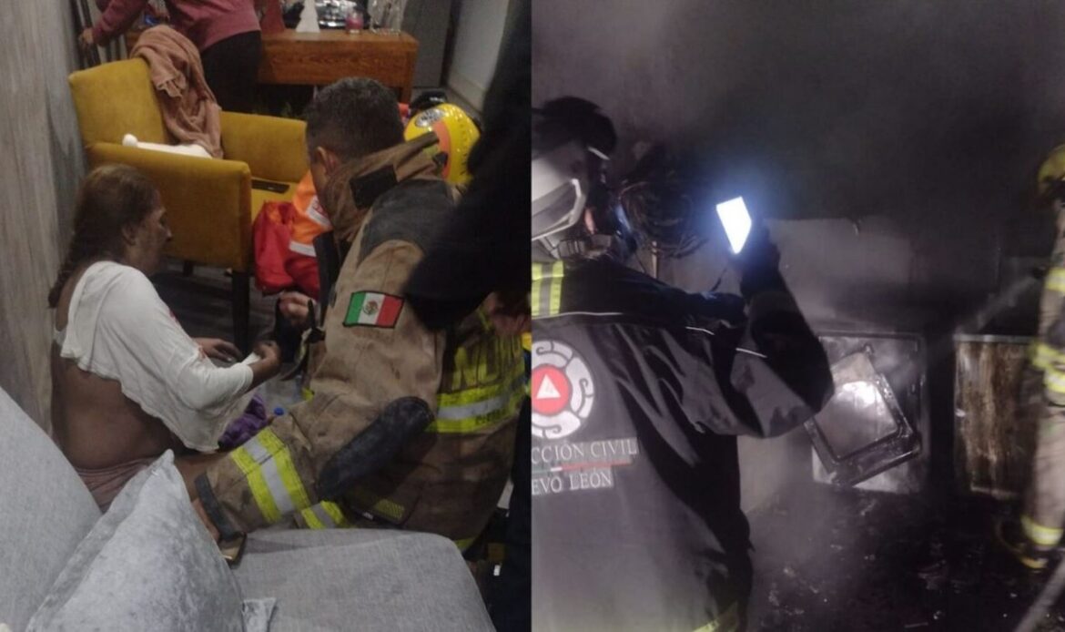 Se incendia vivienda en Escobedo, hay tres personas heridas