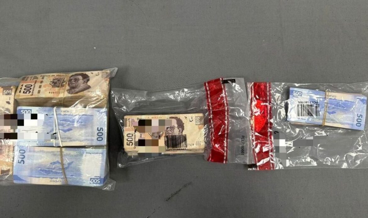 Detienen a hombre por traer más de 800 mil pesos en efectivo