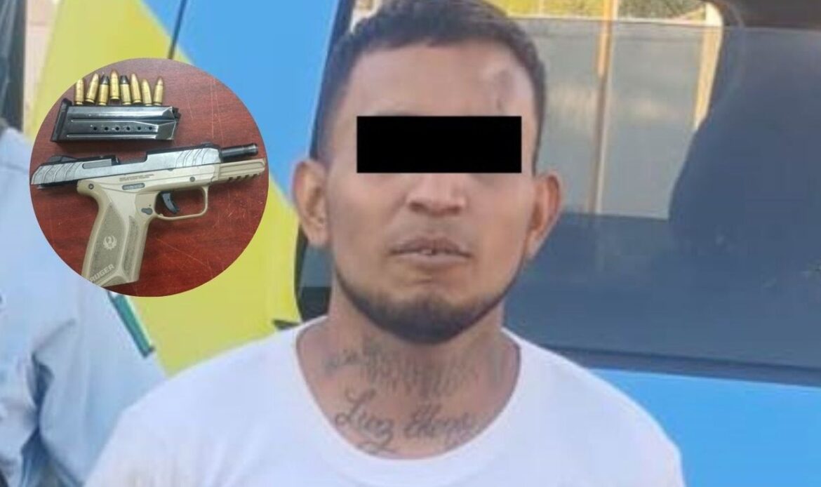 Detienen a hombre con arma de fuego y droga en Monterrey