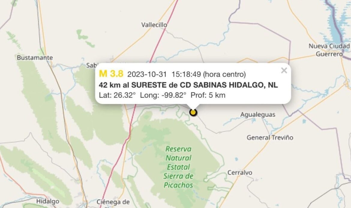 Se reporta sismo de 3.9 en García, Nuevo León